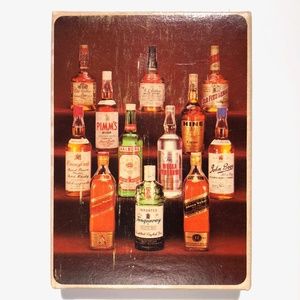 Somerset playing cards liquor bottles alcohol vintage retro bar man cave games